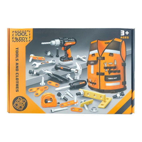 Tool Buddy - 27-Piece Pretend Play Tool Set with Worker’s Vest