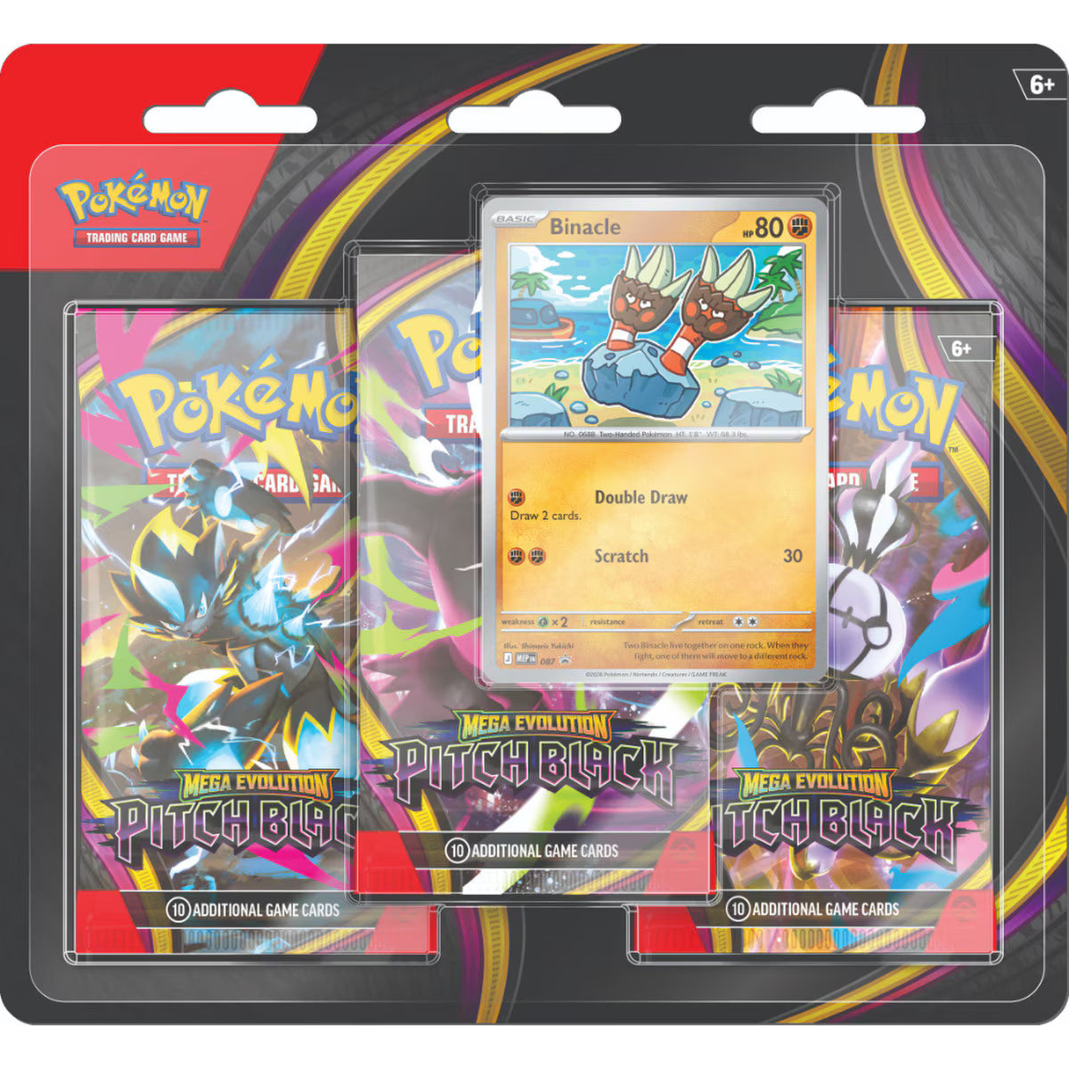 RIP N SHIP ONLY!!!!Pokémon: Mega Evolution—Pitch Black: 3-pack Blister