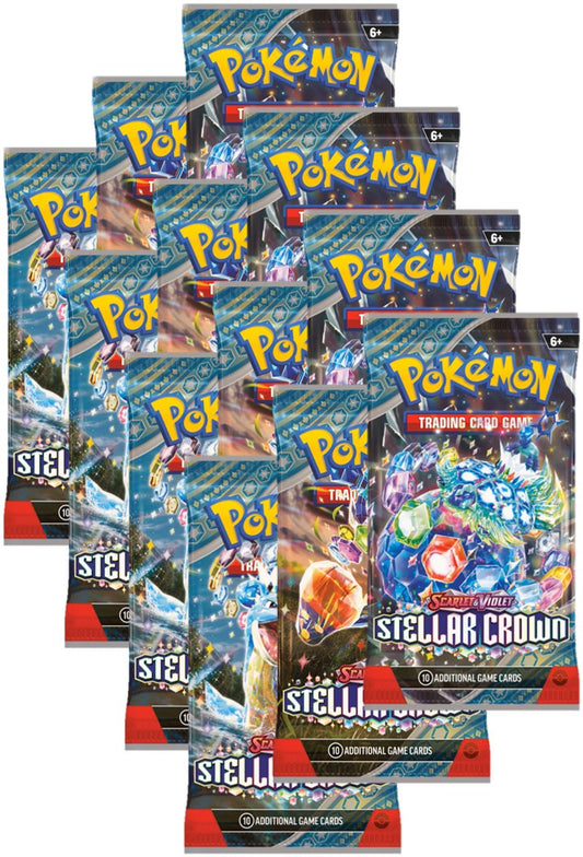 !!! Rip N Ship ONLY !!! Pokémon TCG Scarlet & Violet - Stellar Crown Booster Pack X 12