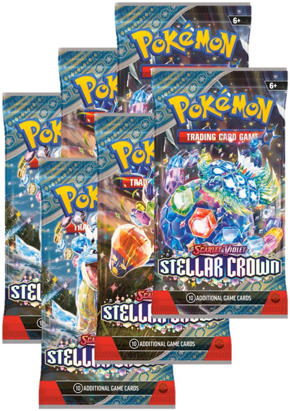 !!! Rip N Ship ONLY !!! Pokémon TCG Scarlet & Violet - Stellar Crown Booster Pack X 6