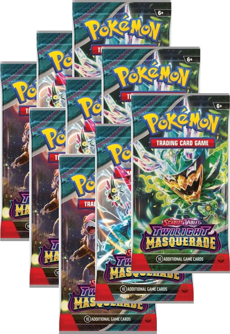 !!! Rip N Ship ONLY !!! Pokémon TCG Scarlet & Violet - Twilight Masquerade Booster Pack X 9