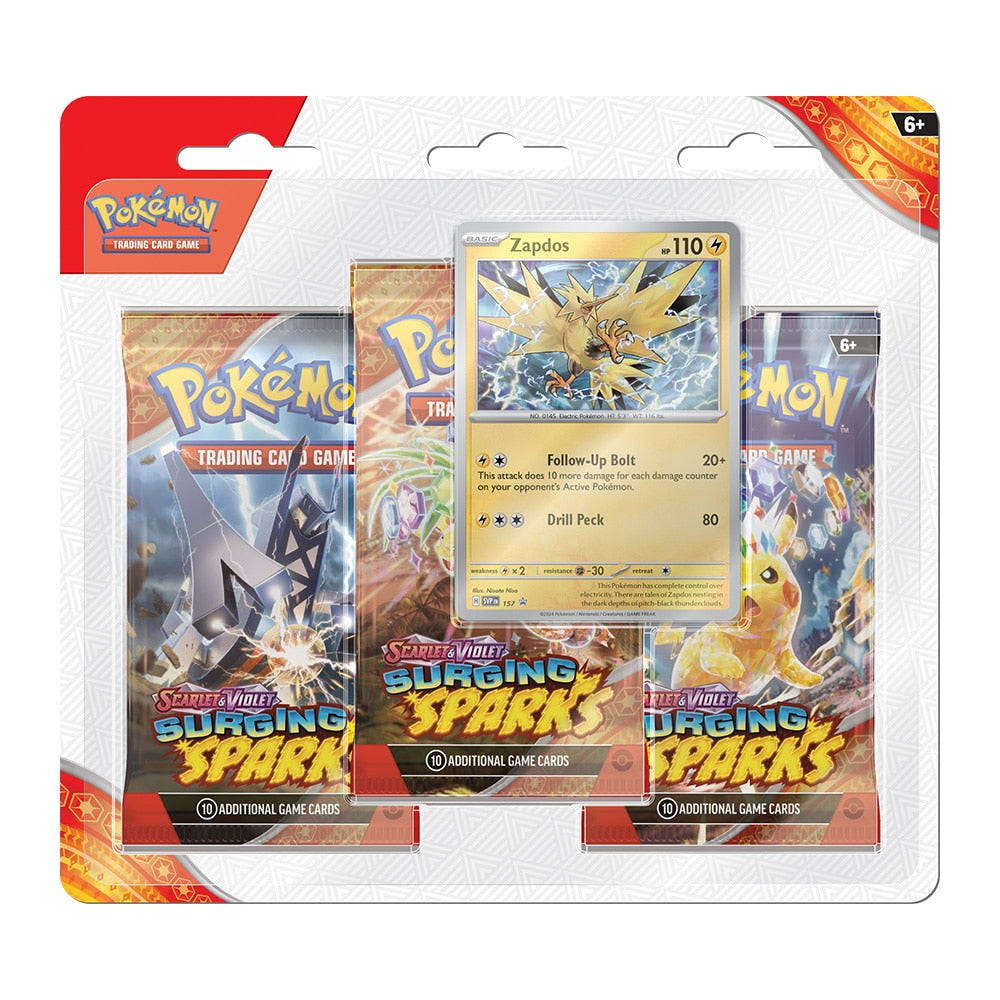 Pokémon TCG: Scarlet Violet - Surging Sparks Three Pack Blister - Zapdos